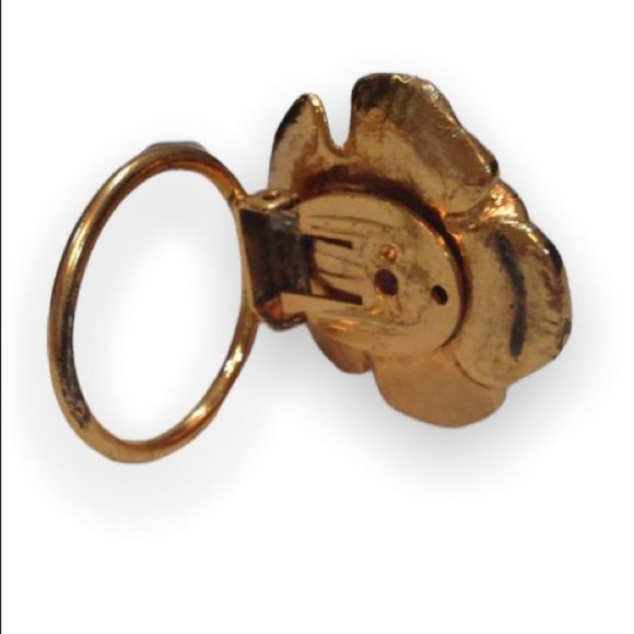 Vintage Brushed Gold Rose Scarf Clip - Picture 4 of 4